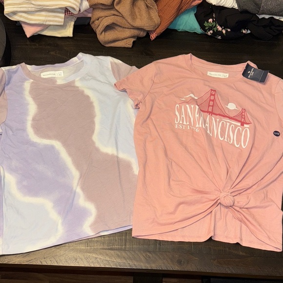 3 count bundle abercrombie kids Abercrombie & fitch short sleeve T-shirts girls - Picture 1 of 4